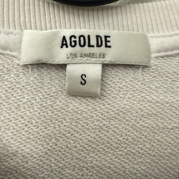 Agolde Thora Light Gray Sweatshirt Balloon Sleeve Womens Size Small - Picture 5 of 5